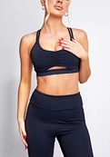 front scrunch sports bra